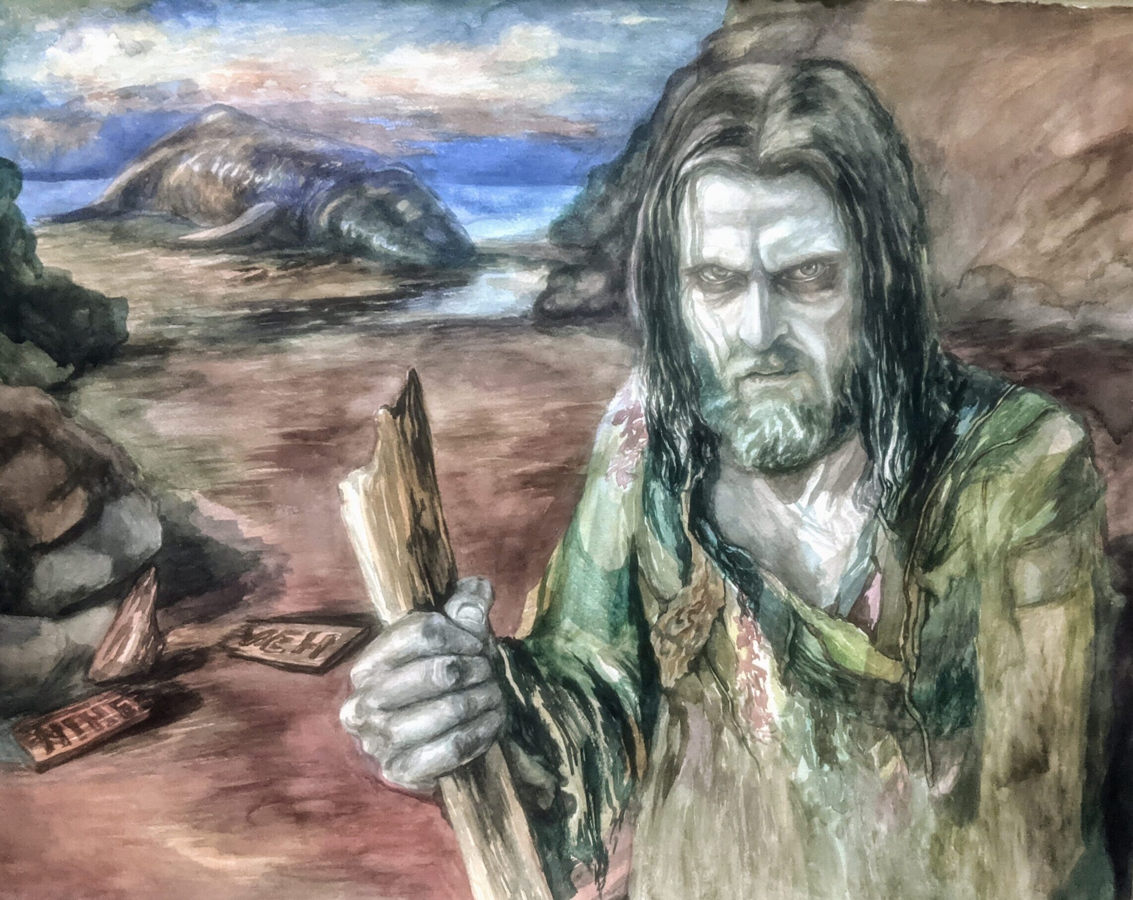 "Jonah and the whale" watercolor painting by E. Movileanu | Christ Fountain